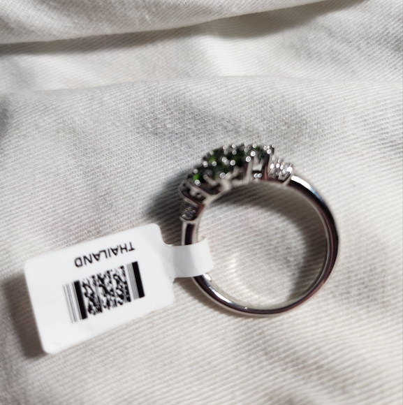 Green chrome diopside cluster ring - Picture 2 of 10